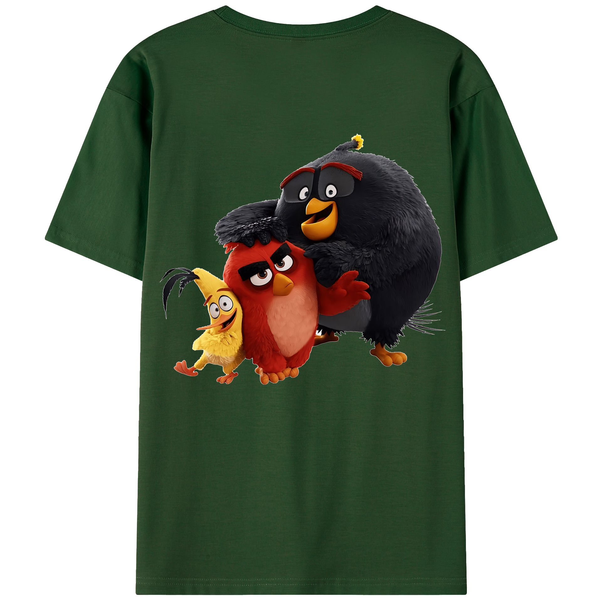 （画像用） Angry Birds アングリーバード 綿100％半袖Tシャツ（背面プリント）
